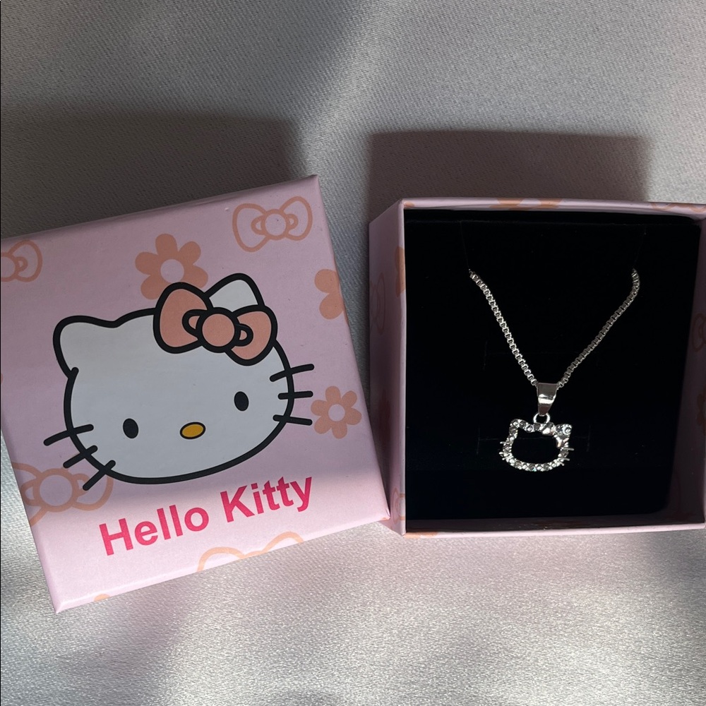 Hello Kitty Pink Box with Silver Pendant Necklace